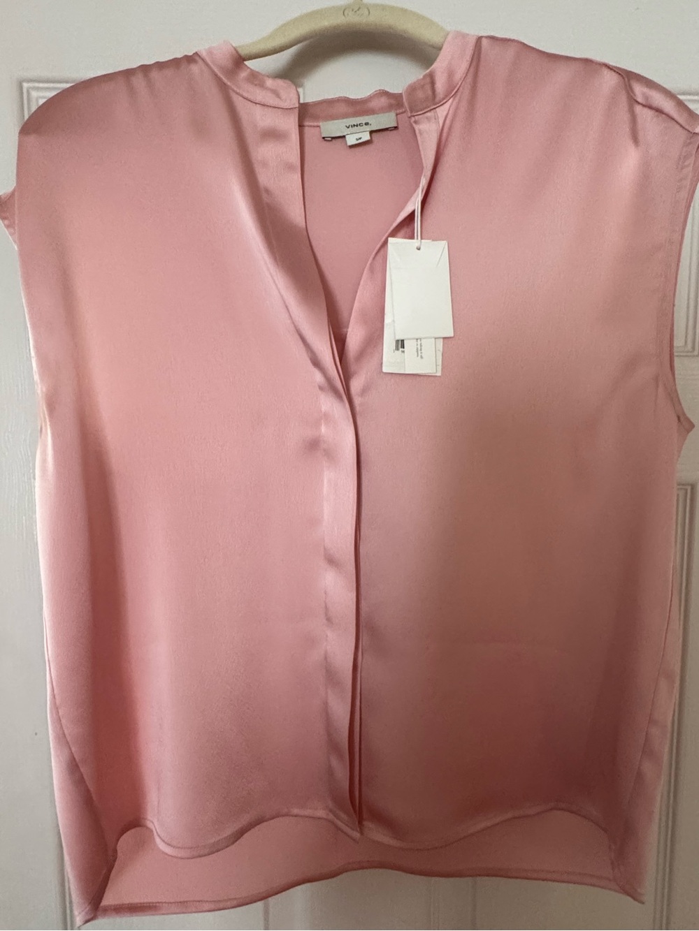 Vince Soft Pink Sleeveless Satin Camisole